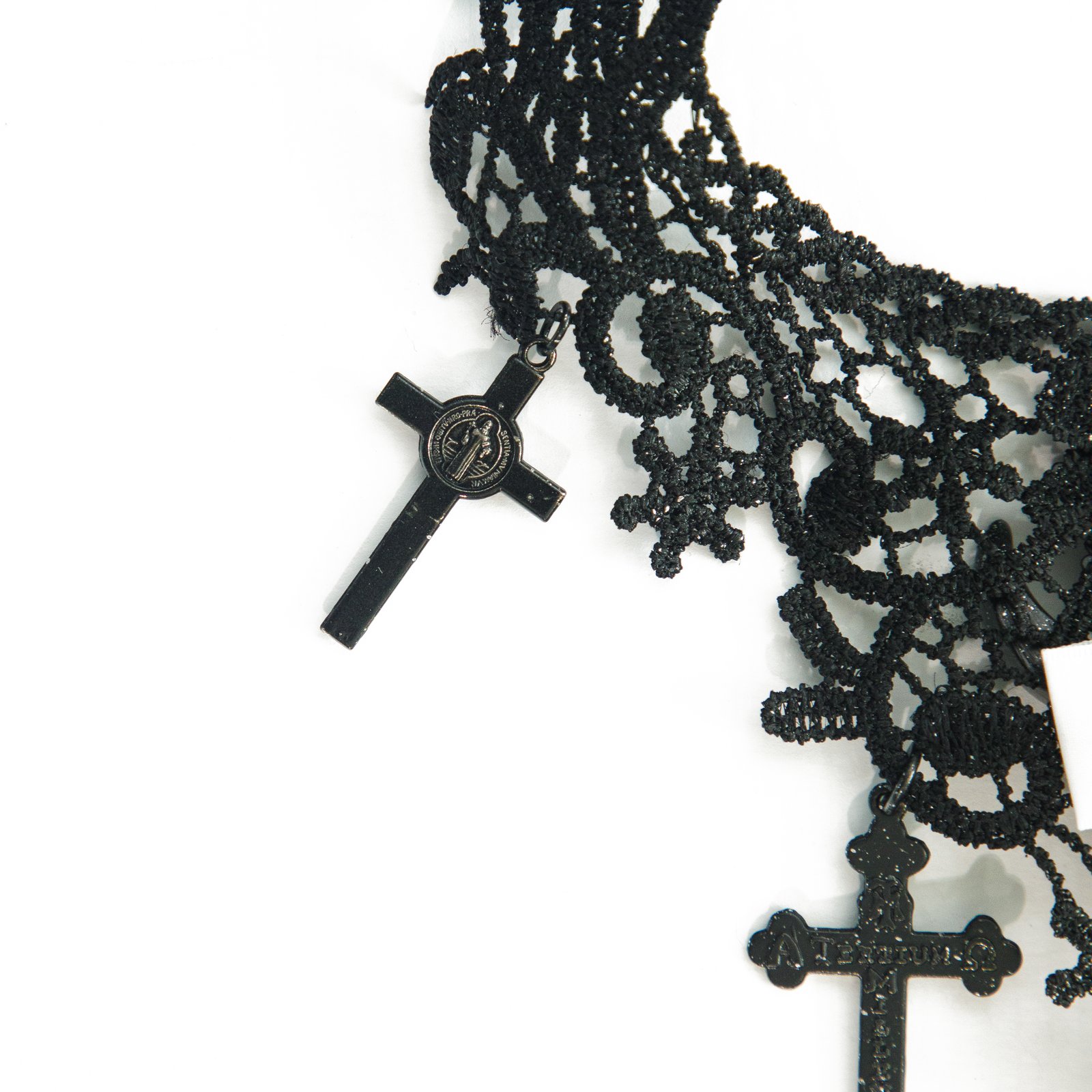 Jean Paul Gaultier 1990s Crucifix Rosary Necklace † Ruder Than The