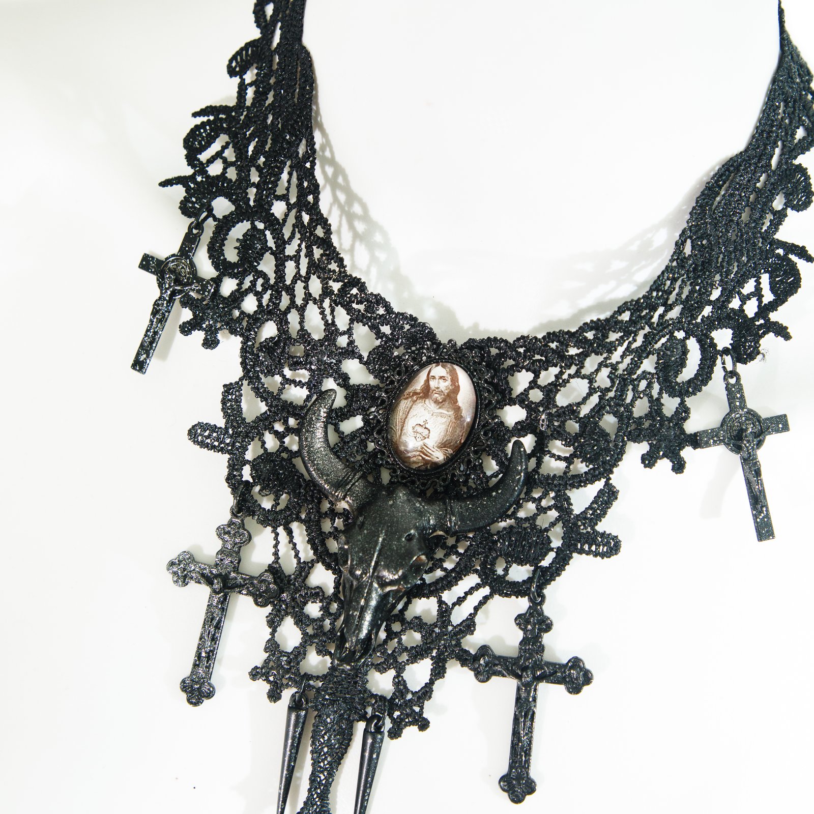 Jean Paul Gaultier 1990s Crucifix Rosary Necklace † Ruder Than The