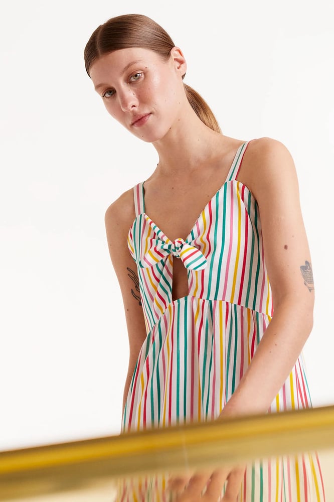 Image of VESTIDO LARGO RAYAS SOJU