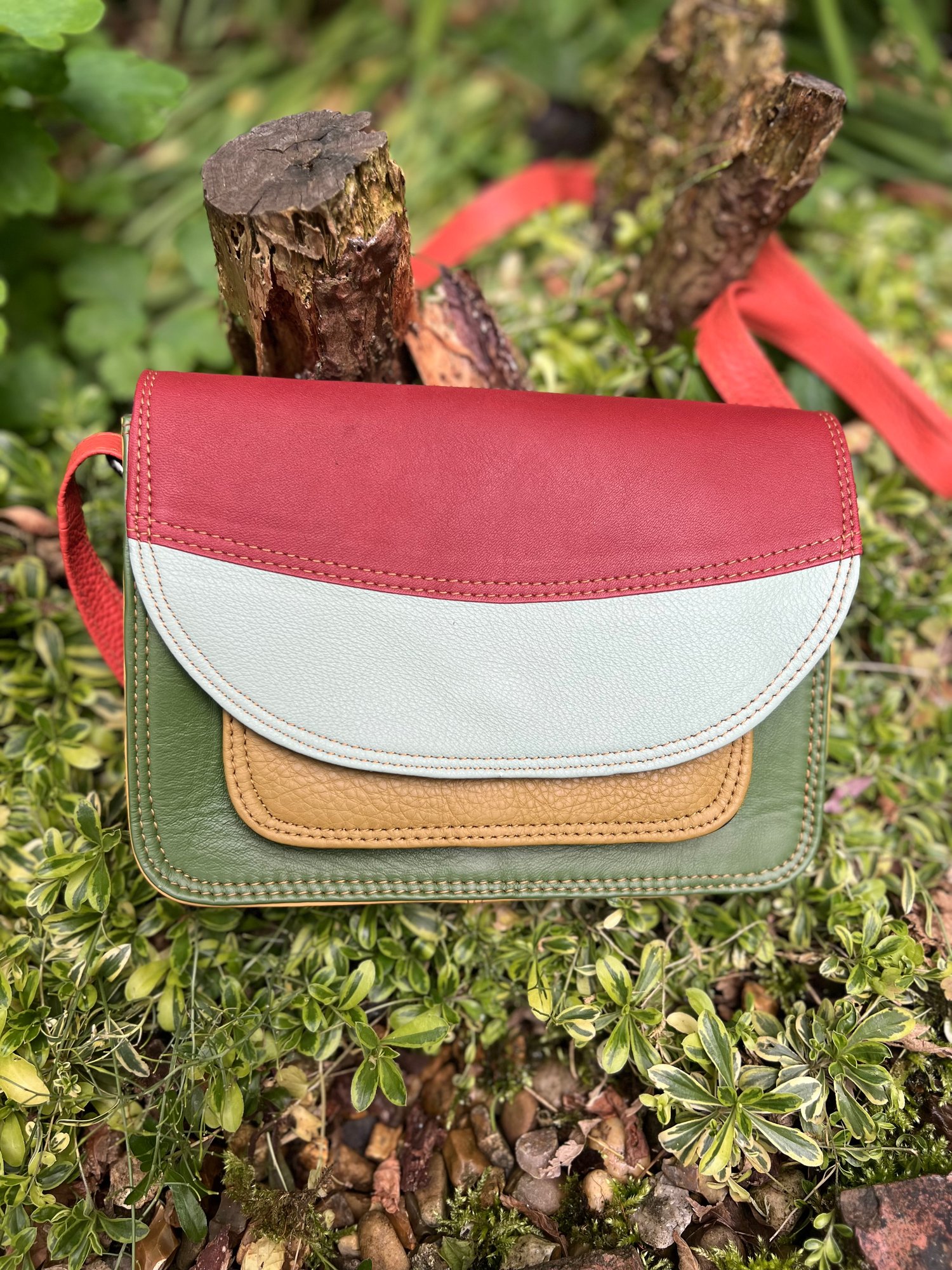 Image of Harlequin Collection Recycled Leather/Animal Print -#AA12