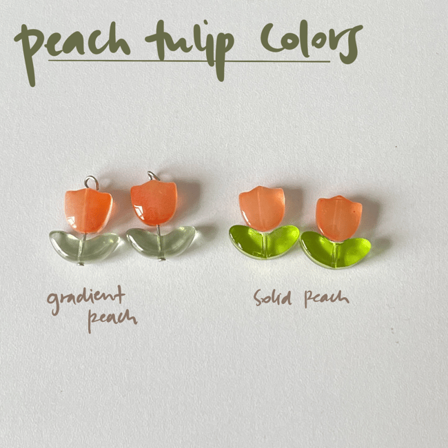 'glass tulips' huggie hoop earrings 