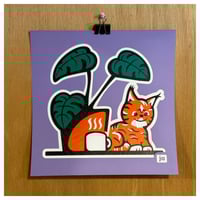 "Comfy Cat" (LUSCIOUS LAVENDER)  Screen Print 