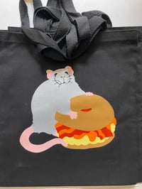 Image 3 of Bacon Egg and Cheese Rat Tote Bag