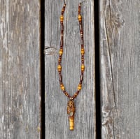 Image 2 of Bronze Leaf Tiger Eyes Wood Necklace