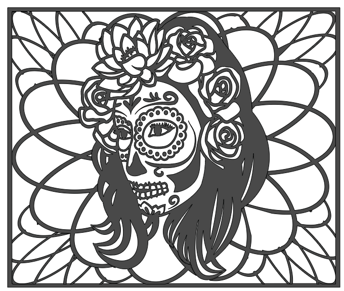 Image of Flower SugarSkull Template