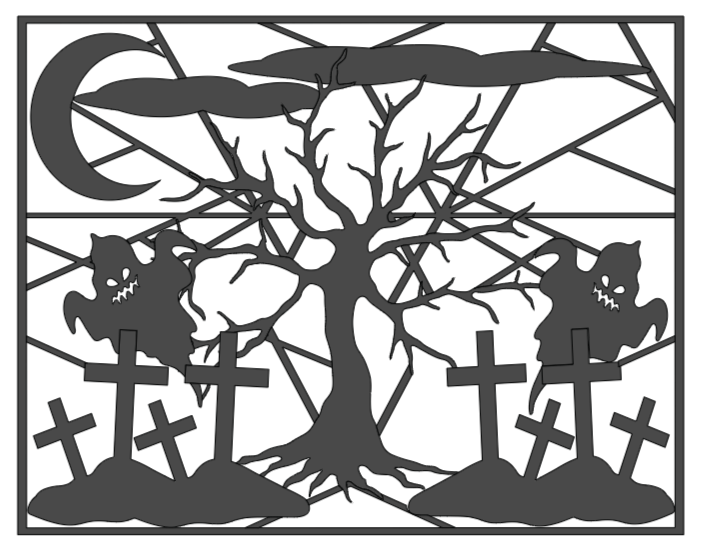 Image of Haunted Graveyard Template
