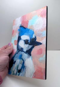Image 2 of Blue Bebe – vintage 2019 5x7" wood panel painting 