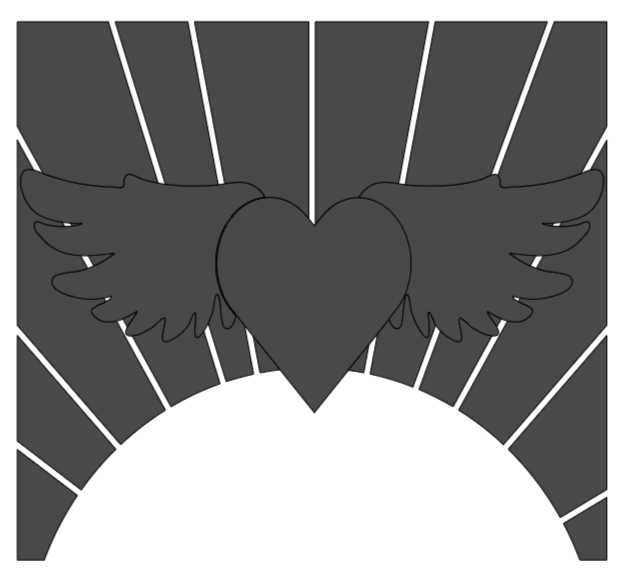 Image of Rainbow Heart Wings Template