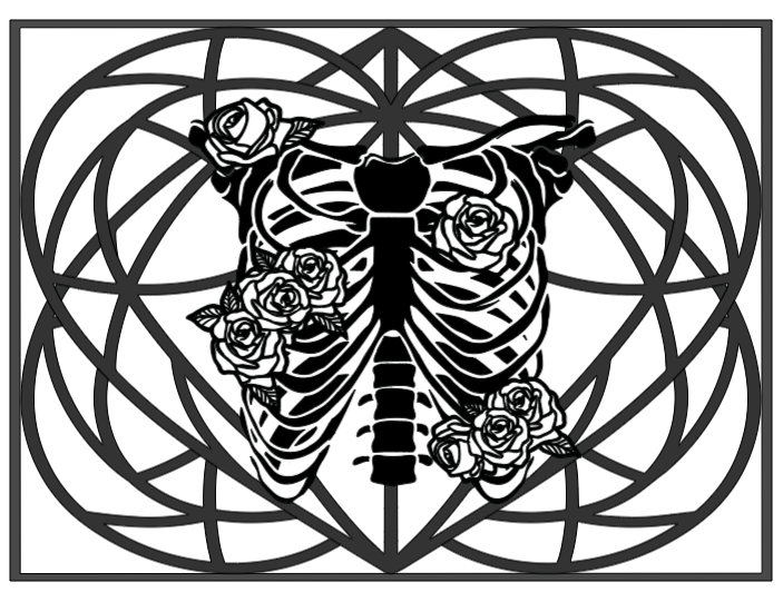 Image of Skeleton Rose Template