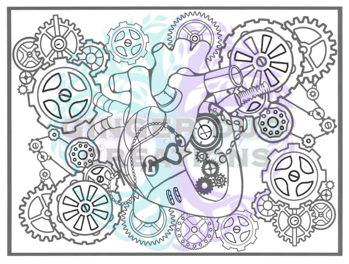 Image of Steampunk Heart Beat Template