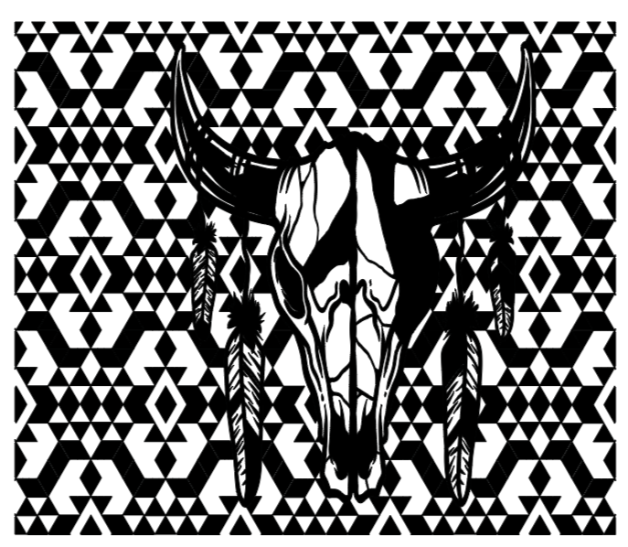 Image of Western Bull Skull Template