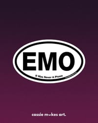 Image 3 of Oval Bumper Sticker/Magnet Parody - EMO, LSD, MCR, DGD
