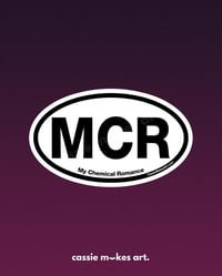 Image 2 of Oval Bumper Sticker/Magnet Parody - EMO, LSD, MCR, DGD