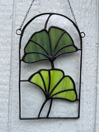 Gingko Leaf Stained Glass Panel