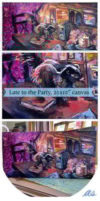 Image 2 of Late to the Party – Skunk painting