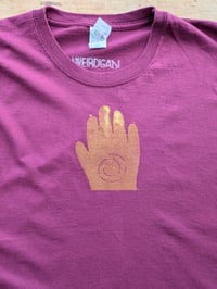 Image 4 of Touch of gold tee - burgundy 