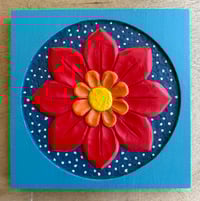Flower wood relief