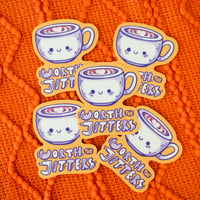 Image 1 of Worth the Jitters Coffee Vinyl Sticker