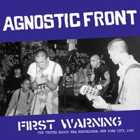 AGNOSTIC FRONT - "First Warning: The 'United Blood' Era Recordings, New York City, 1983" Lp (color)