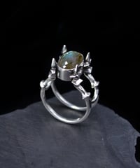 Image 2 of LABRADORITE DOUBLE GATE RING - 8 1/4