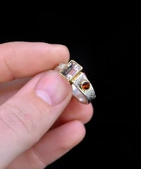 Image 2 of RUTILATED QUARTZ & FIRE CITRINE RING - 8