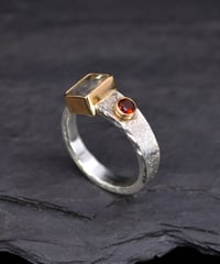 Image 4 of RUTILATED QUARTZ & FIRE CITRINE RING - 8