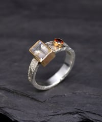 Image 3 of RUTILATED QUARTZ & FIRE CITRINE RING - 8