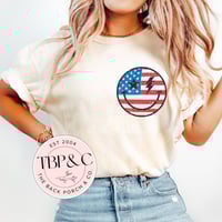 Bolt flag smiley oversized pocket