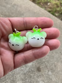 Image 2 of Kawaii sprout bear charm, Polymer clay charm