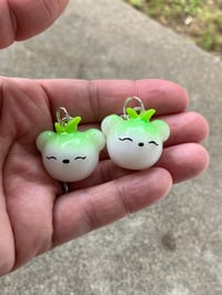 Image 1 of Kawaii sprout bear charm, Polymer clay charm