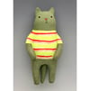 Green Cat in Striped Shirt Wally