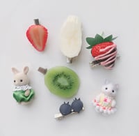 Fruit hair clips (strawberry, kiwifruit, banana)