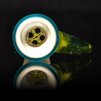 Image 5 of TRANS MARINA > DENSE WHITE SATIN / ILLUMINATI BASED GREEN 18MM SLIDE