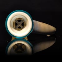 Image 4 of TRANS MARINA > DENSE WHITE SATIN / OREGON GRAY 18MM SLIDE