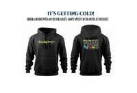 BLACK HOODIE WITH ANY OF OUR LOGO'S (THAT SUITS BLACK)