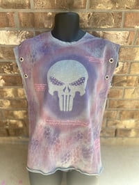 Image 1 of Purple, Pink, and Grey Punisher T
