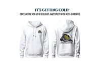 WHITE HOODIE WITH ANY OF OUR LOGO'S (THAT SUITS WHITE)