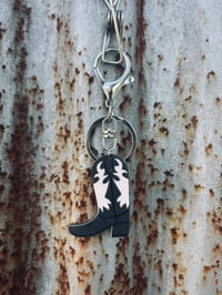 Black Cowboy Boot Keyring