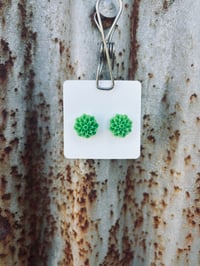 Green Dahlia Studs