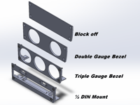 DC2 Ashtray Gauge Bezel - Block off - 1/2 DIN Mount