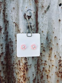 Pink and Teal Daisy Studs