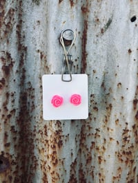 Pink Rose Studs
