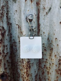 White Dahlia Studs