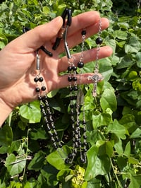 Image 3 of Matte Obsidian Full Rosary Nipple Clamps