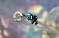 Image 4 of 8" Glass Slushie Straw with Turquoise + Magenta Turtle