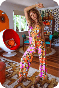 Image 1 of Boogie Wonderland Jumpsuit In Get Back 