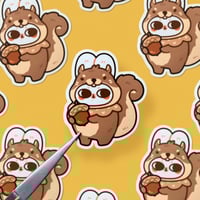 Image 1 of Squirrel Bun Sticker