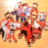 Image 1 of Hotel Hazbin Cats 2.7 Inch Acrylic Keychains