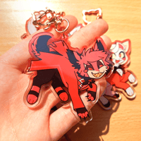 Image 3 of Hotel Hazbin Cats 2.7 Inch Acrylic Keychains