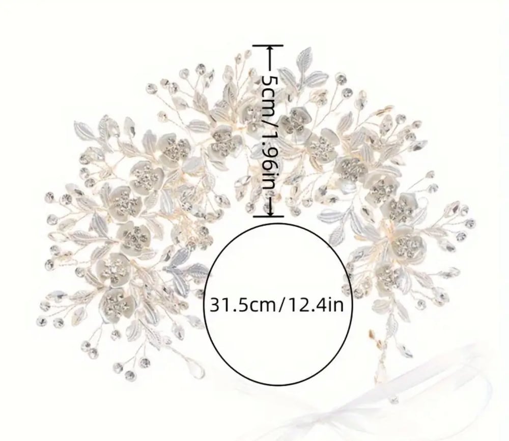Image of Headband White Color Wedding Hair Accessories Flower Crown Tiaras Bridesmaid Prom Headband Pearl